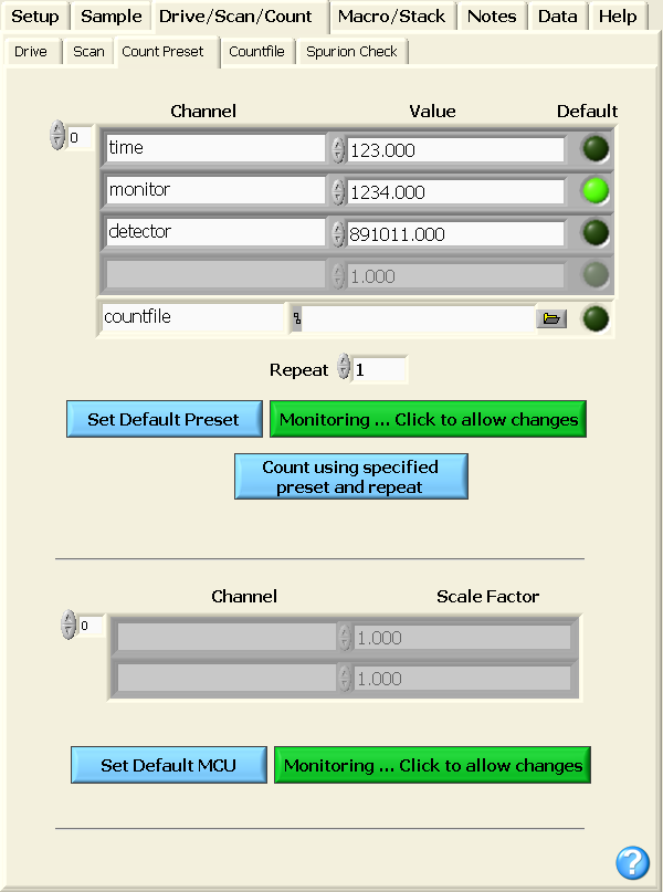 gui interface to count