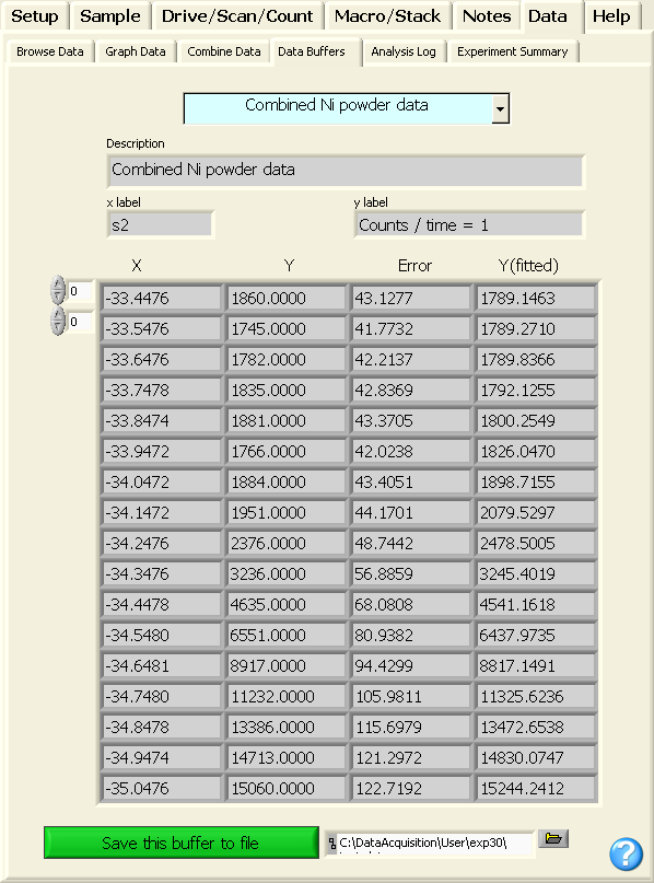 Data Buffer screen shot