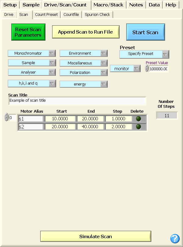 gui interface to scan