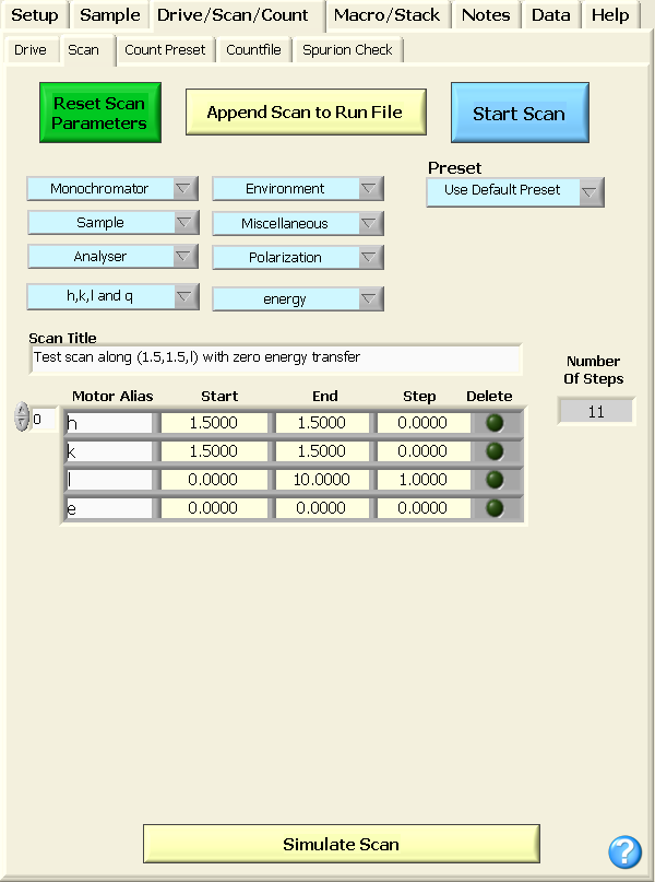 GUI interface to scansim