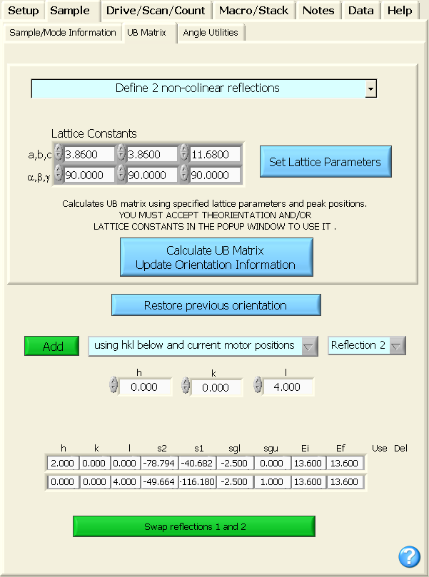 GUI interface to peak2 command